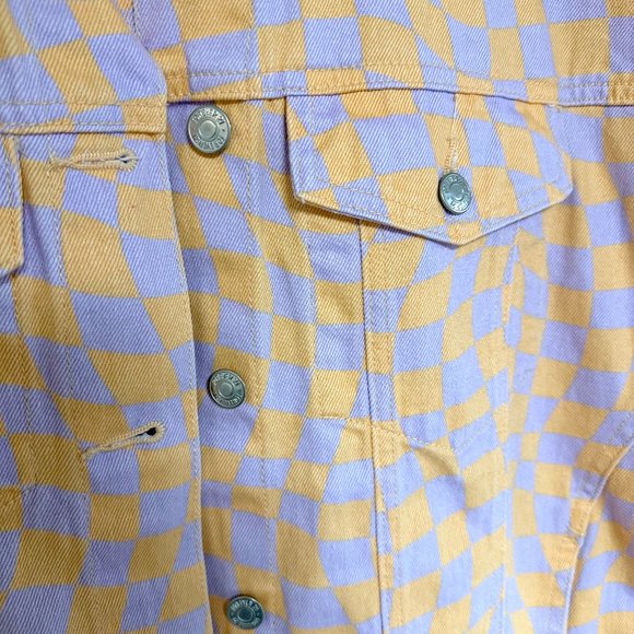 Oversized Checkered Denim Jacket - Picture 7 of 12